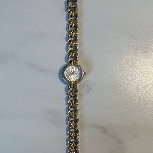 Vintage Bulova 98P15 Women Two-Tone Watch Case and Diamond Accented Watch